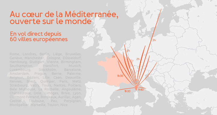 Au coeur de la méditerranée, des vols directs depus 60 villes